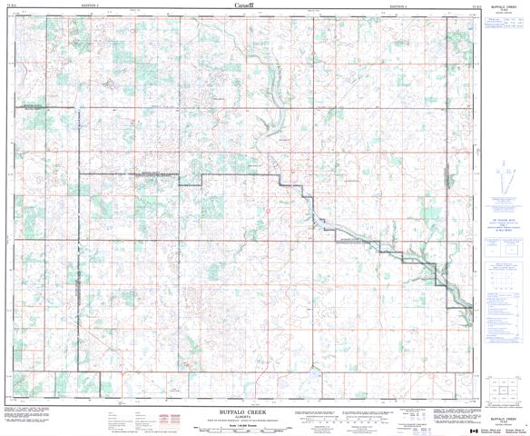 Buffalo Creek Topographic map 073E03 at 1:50,000 Scale