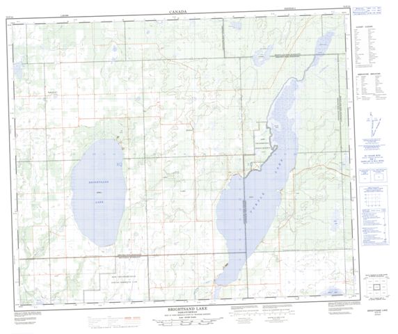 Brightsand Lake Topographic map 073F10 at 1:50,000 Scale