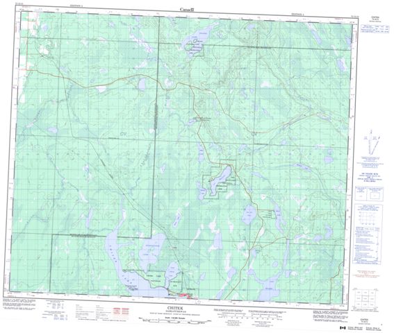 Chitek Topographic map 073G13 at 1:50,000 Scale