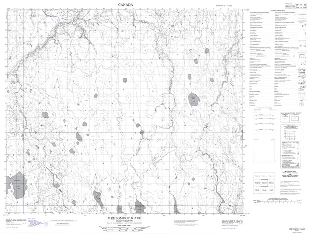 Meeyomoot River Topographic map 073I11 at 1:50,000 Scale