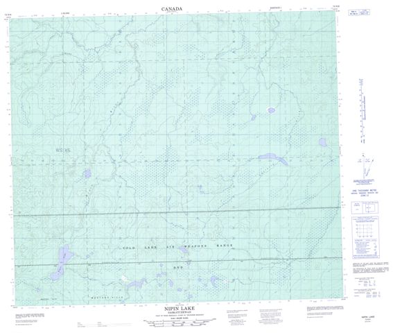 Nipin Lake Topographic map 073N06 at 1:50,000 Scale