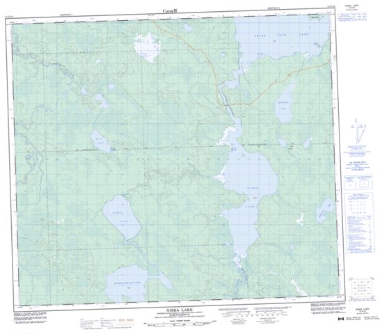 Niska Lake Topographic map 073N10 at 1:50,000 Scale