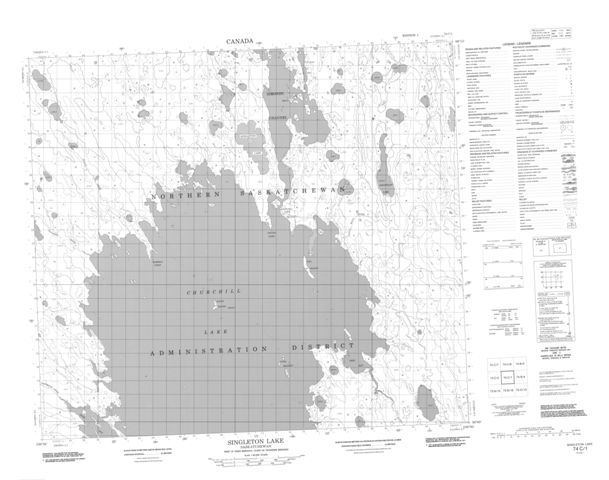 Singleton Lake Topographic map 074C01 at 1:50,000 Scale