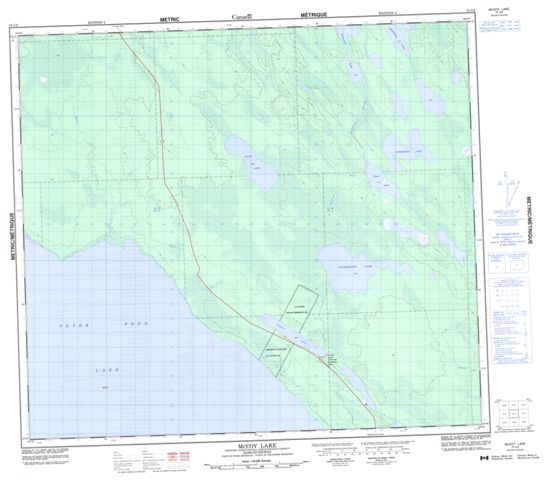 Mccoy Lake Topographic map 074C02 at 1:50,000 Scale