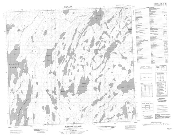 Josephson Lake Topographic map 074C09 at 1:50,000 Scale