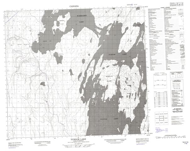 Turnor Lake Topographic map 074C10 at 1:50,000 Scale