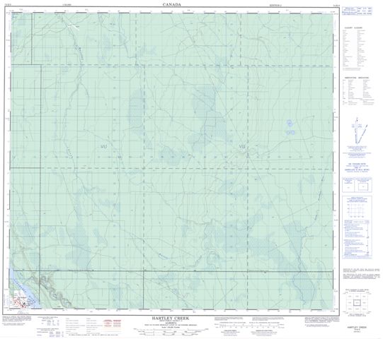 Hartley Creek Topographic map 074E03 at 1:50,000 Scale