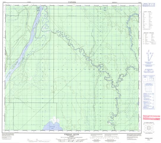 Firebag River Topographic map 074E11 at 1:50,000 Scale