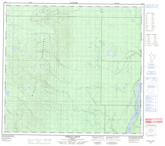 Asphalt Creek Topographic map 074E12 at 1:50,000 Scale