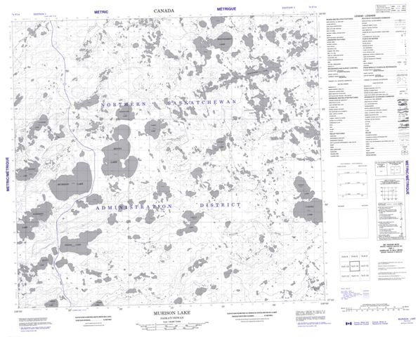 Murison Lake Topographic map 074F14 at 1:50,000 Scale