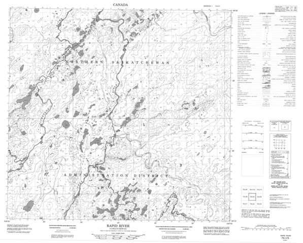 Rapid River Topographic map 074I05 at 1:50,000 Scale