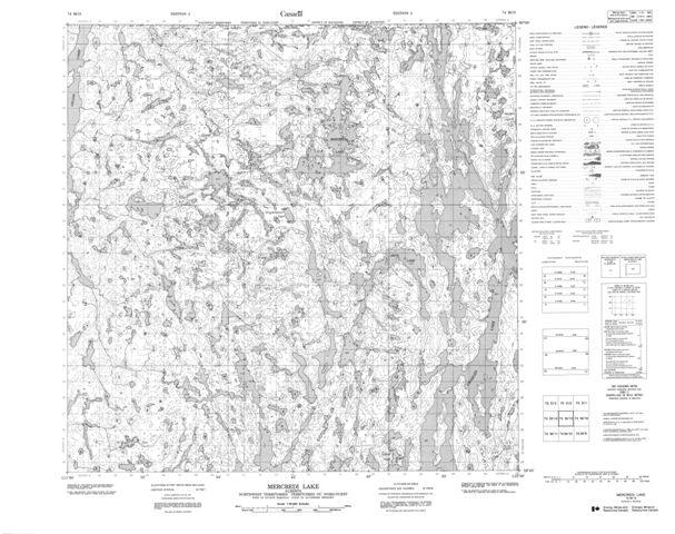 Mercredi Lake Topographic map 074M15 at 1:50,000 Scale