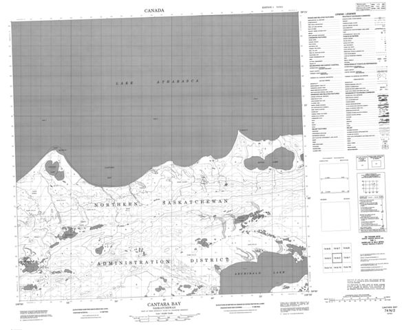 Cantara Bay Topographic map 074N02 at 1:50,000 Scale
