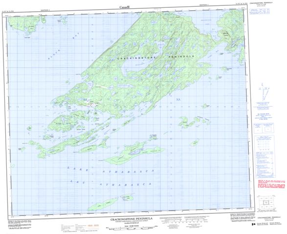Crackingstone Peninsula Topographic map 074N07 at 1:50,000 Scale