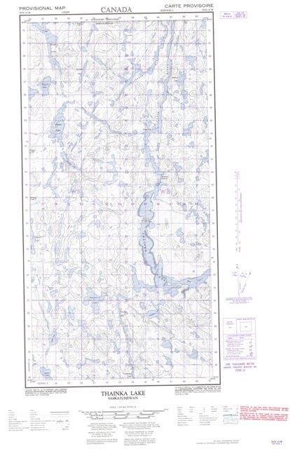 Thainka Lake Topographic map 074N13W at 1:50,000 Scale