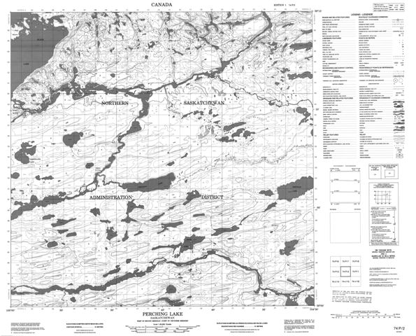 Perching Lake Topographic map 074P02 at 1:50,000 Scale
