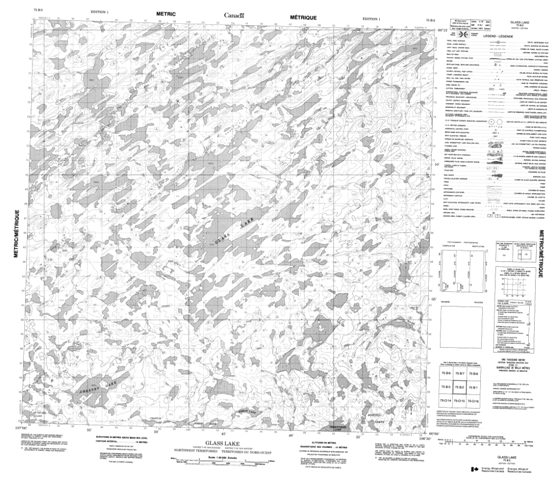 Glass Lake Topographic map 075B02 at 1:50,000 Scale
