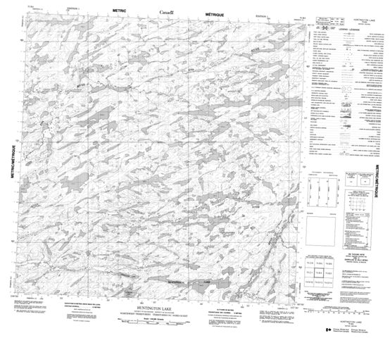 Huntington Lake Topographic map 075B04 at 1:50,000 Scale