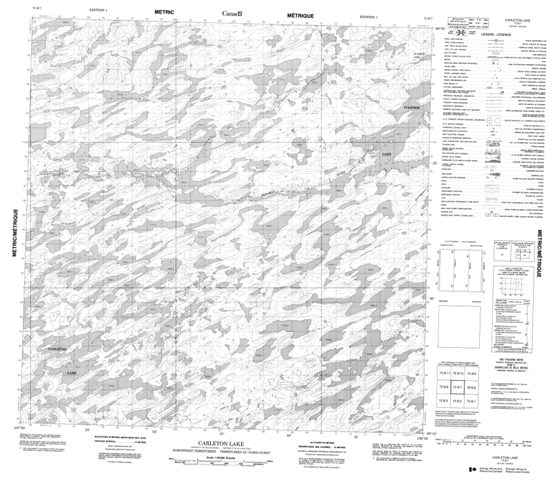 Carleton Lake Topographic map 075B07 at 1:50,000 Scale