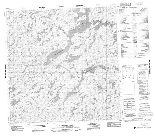 Alcantara Lake Topographic map 075C16 at 1:50,000 Scale