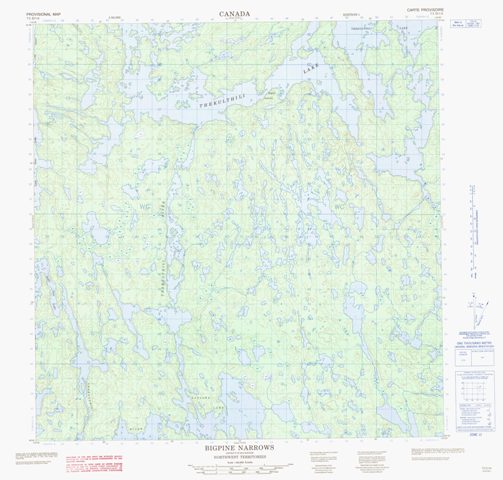 Bigpine Narrows Topographic map 075D16 at 1:50,000 Scale