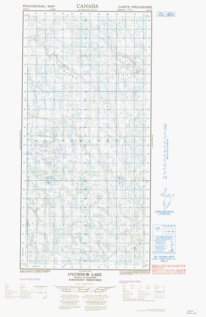 O Connor Lake Topographic map 075E05E at 1:50,000 Scale