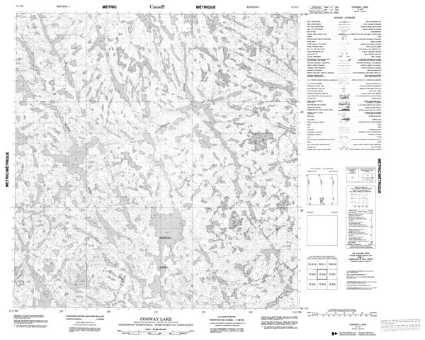 Conway Lake Topographic map 075E06 at 1:50,000 Scale