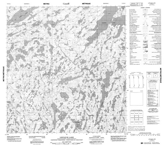 Lefleur Lake Topographic map 075E15 at 1:50,000 Scale