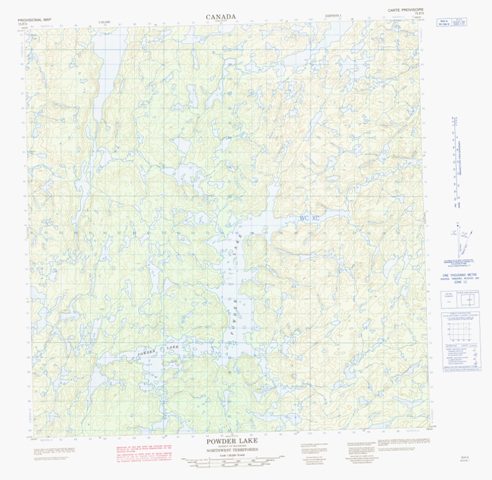 Powder Lake Topographic map 075F03 at 1:50,000 Scale