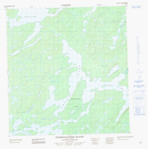 Etthengunneh Island Topographic map 075F14 at 1:50,000 Scale