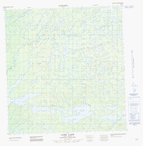 Cobb Lake Topographic map 075F15 at 1:50,000 Scale