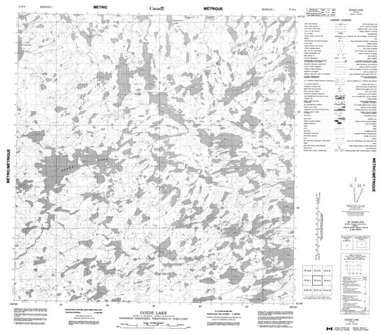 Gozdz Lake Topographic map 075H04 at 1:50,000 Scale