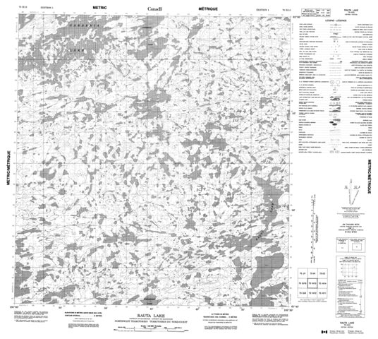 Rauta Lake Topographic map 075H13 at 1:50,000 Scale