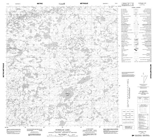 Scheelar Lake Topographic map 075I02 at 1:50,000 Scale