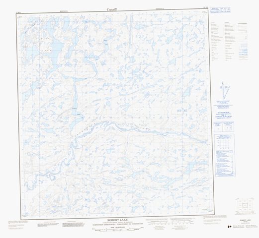 Robert Lake Topographic map 075K06 at 1:50,000 Scale