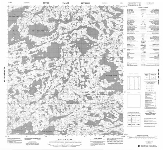 Hilltop Lake Topographic map 075M06 at 1:50,000 Scale