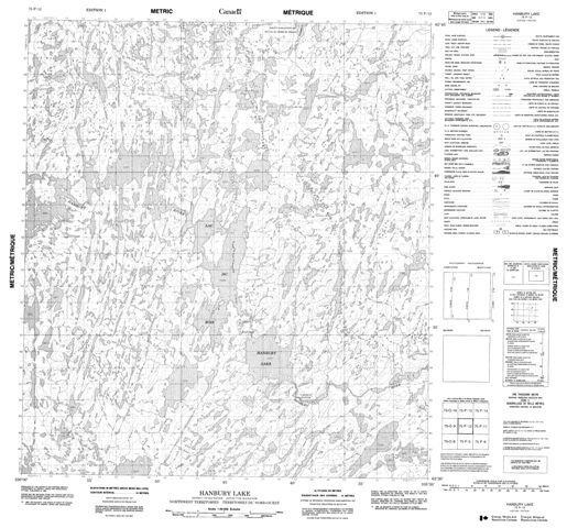 Hanbury Lake Topographic map 075P12 at 1:50,000 Scale