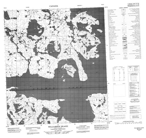 Williamson Island Topographic map 076C02 at 1:50,000 Scale