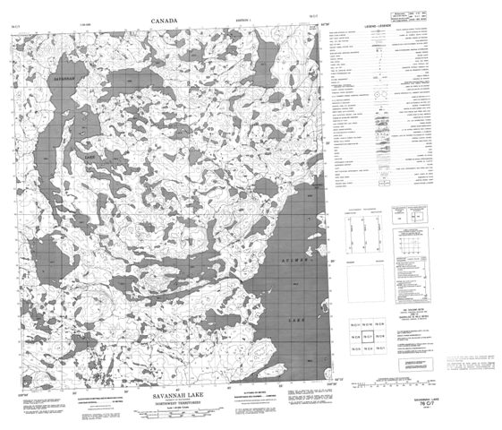 Savannah Lake Topographic map 076C07 at 1:50,000 Scale