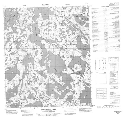 Glowworm Lake Topographic map 076C11 at 1:50,000 Scale