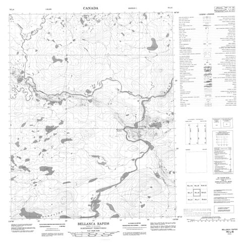 Bellanca Rapids Topographic map 076L08 at 1:50,000 Scale