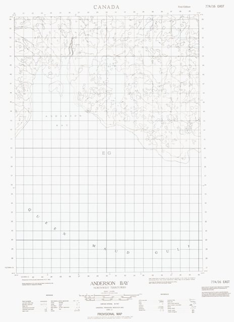 Anderson Bay Topographic map 077A16E at 1:50,000 Scale