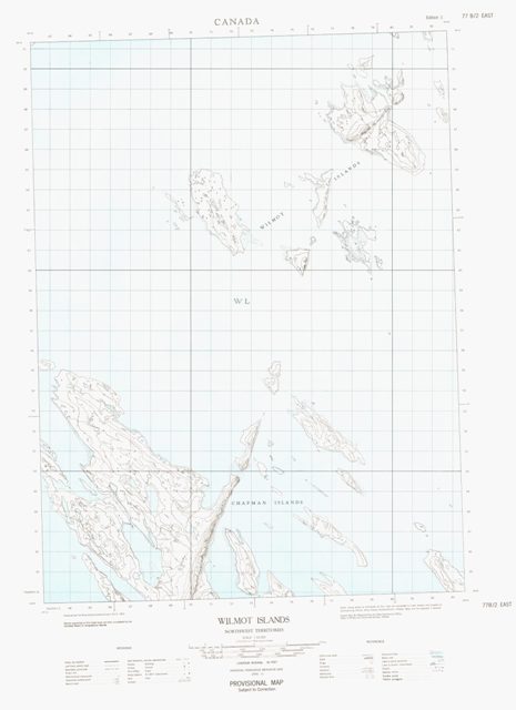 Wilmot Islands Topographic map 077B02E at 1:50,000 Scale