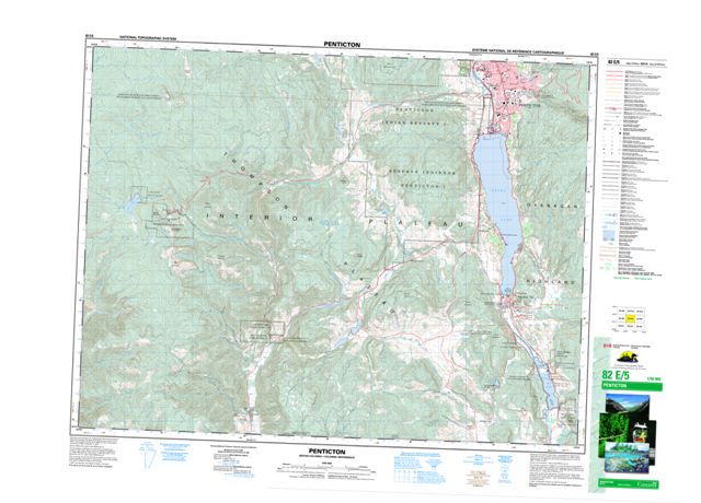 Penticton Topographic map 082E05 at 1:50,000 Scale