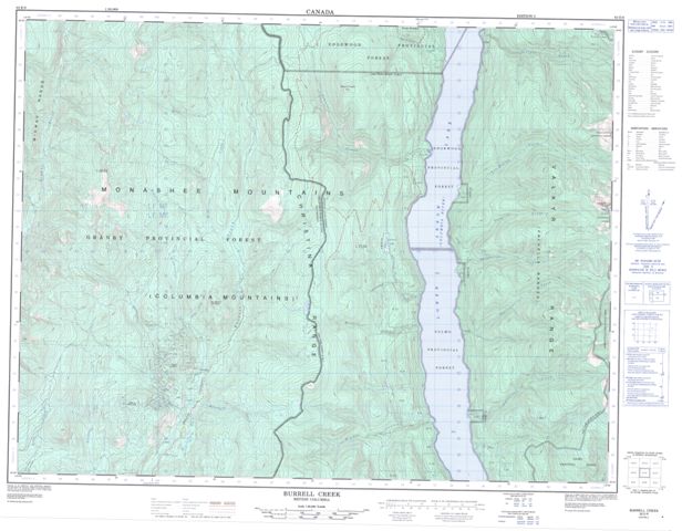 Burrell Creek Topographic map 082E09 at 1:50,000 Scale