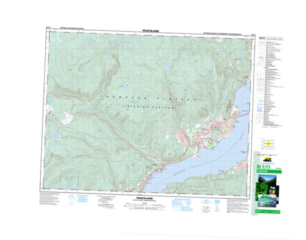 Peachland Topographic map 082E13 at 1:50,000 Scale
