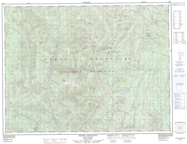 Grassy Mountain Topographic map 082F08 at 1:50,000 Scale