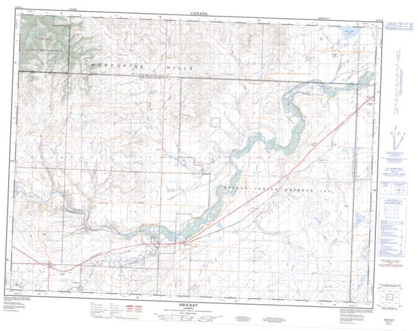 Brocket Topographic map 082H12 at 1:50,000 Scale