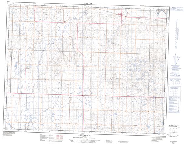 Arrowwood Topographic map 082I11 at 1:50,000 Scale