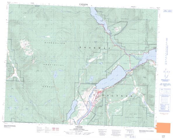 Chase Topographic map 082L13 at 1:50,000 Scale